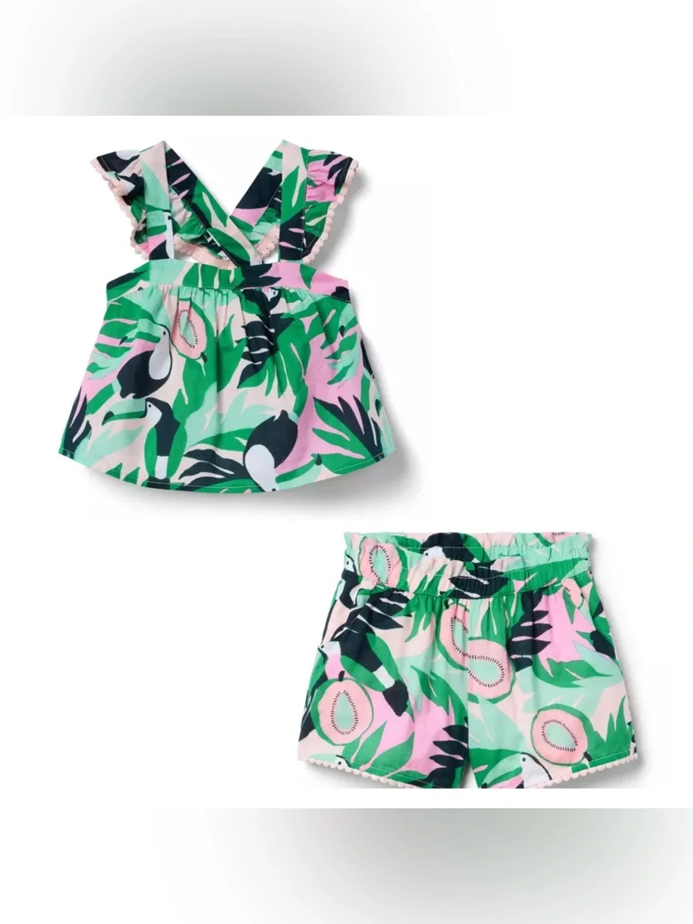 Brand New Janie and Jack Girls Flutter Sleeve Top & Shorts Set, Size 4, NWT